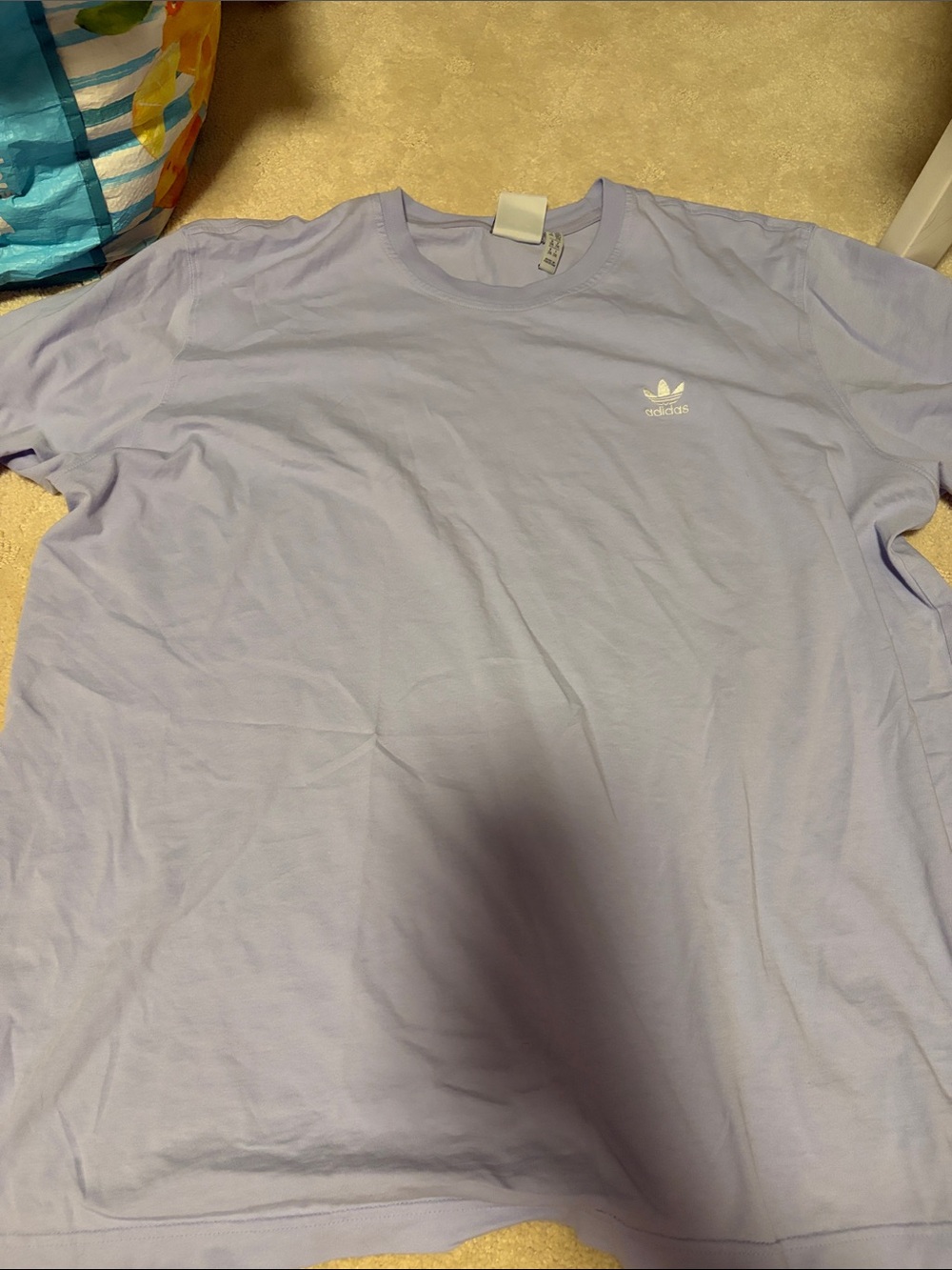 adidas Lavender Short Sleeve Trefoil Tee 2XL Cotton New without Tags